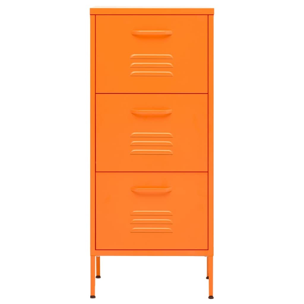 vidaXL Storage Cabinet Orange 16.7&quot; Steel Sideboard Side Cabinet Furniture