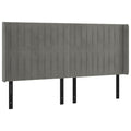 Vidaxl Led Headboard Home Indoor Bedroom Bed Accessory Upholstered Bed Header Furniture With Led Light Gray 72"X6.3"X46.5"/50.4" Velvet