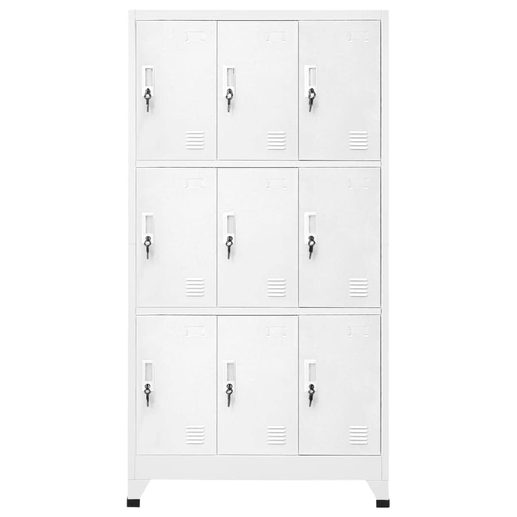 Vidaxl Locker Cabinet With 9 Compartments Steel 35.4''X17.7''X70.9'' Gray