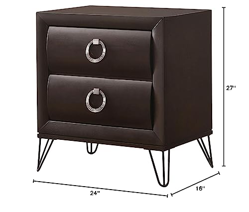Acme Tablita 2-Drawer Wooden Nightstand In Dark Merlot