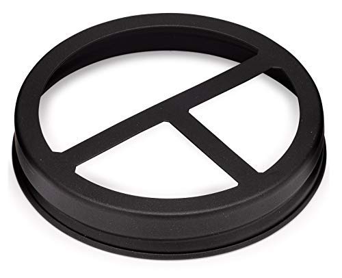 Jarmazing Products Mason Jar Toothbrush Holder Lid - Black - For Wide Mouth Jars - Made From Rust-Proof Stainless Steel