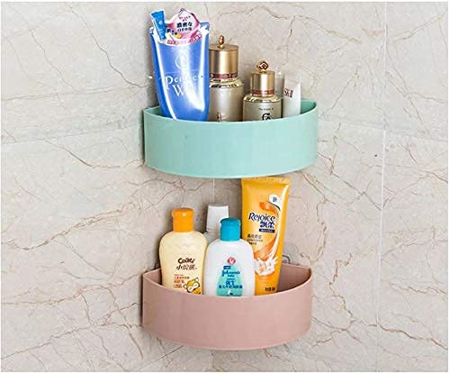 SHOPITECH Corner Shelf Wall Mounted Bathroom Kitchen No Drill Storage Rack Super Adhesive Bathroom Shower Rack Shelf (2 Corner S