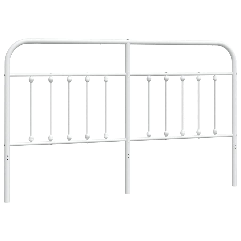 vidaXL 39.4-Inch White Metal Headboard for California King Size Beds, Durable Steel Frame in Classic Farmhouse Style, Easy Assembly, Ideal for Reading & Watching TV