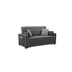 Lilola Home Cody 70" W Modern Gray Fabric Sleeper Sofa with 2 USB Charging Ports and 4 Accent Pillows