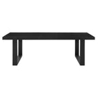 Steve Silver Furniture Yves Dining Table, 77-95" Table w/ 18" Leaf, Contemporary Double-Pedestal Sled Base, Seats up to 10, Dining Room, Hand Stained, (Table Only), 77D x 40" W x 30" H, Black