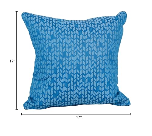 Blazing Needles Square Polyester Jacquard Throw Pillows, 17&quot;, Banyan Skippe 2 Count
