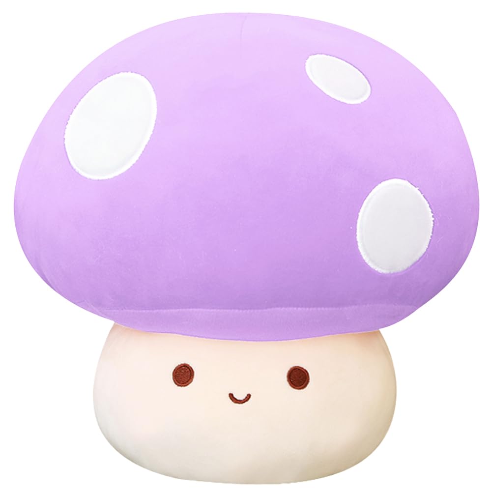 Miaohaha Kawaii Plush Mushroom Toy Pillow, Cute Plushies Mushroom Doll Gift For Kids(Purple,30Cm/11.8In)