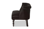 Baxton Studio Flax Victorian Style Contemporary Black Velvet Fabric Upholstered 2-seater Loveseat