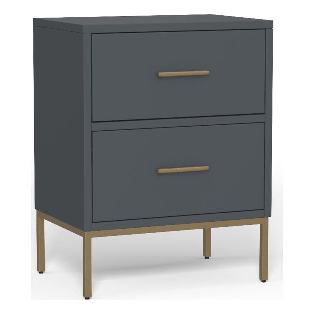 Alpine Furniture Madelyn Nightstand, Slate Gray