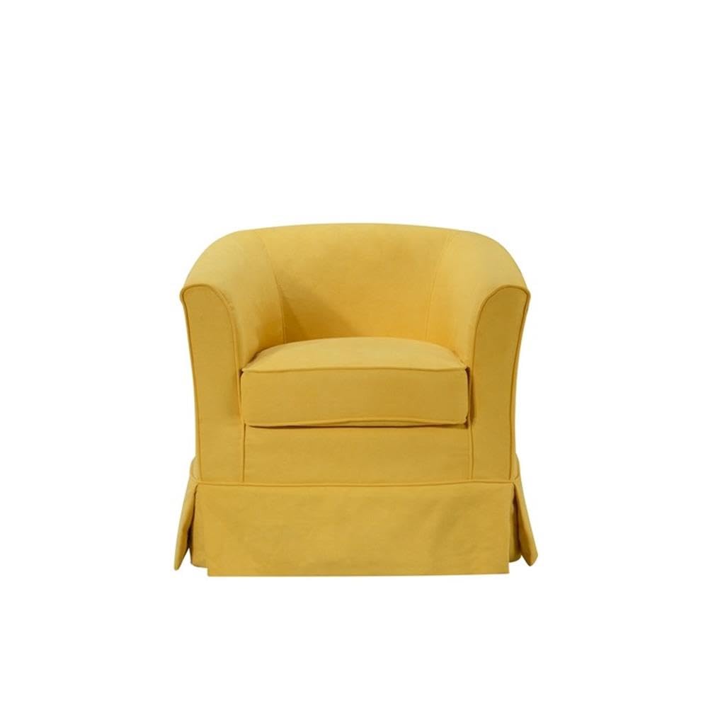 Lilola Home Tucker Yellow Woven Fabric Swivel Barrel Chair