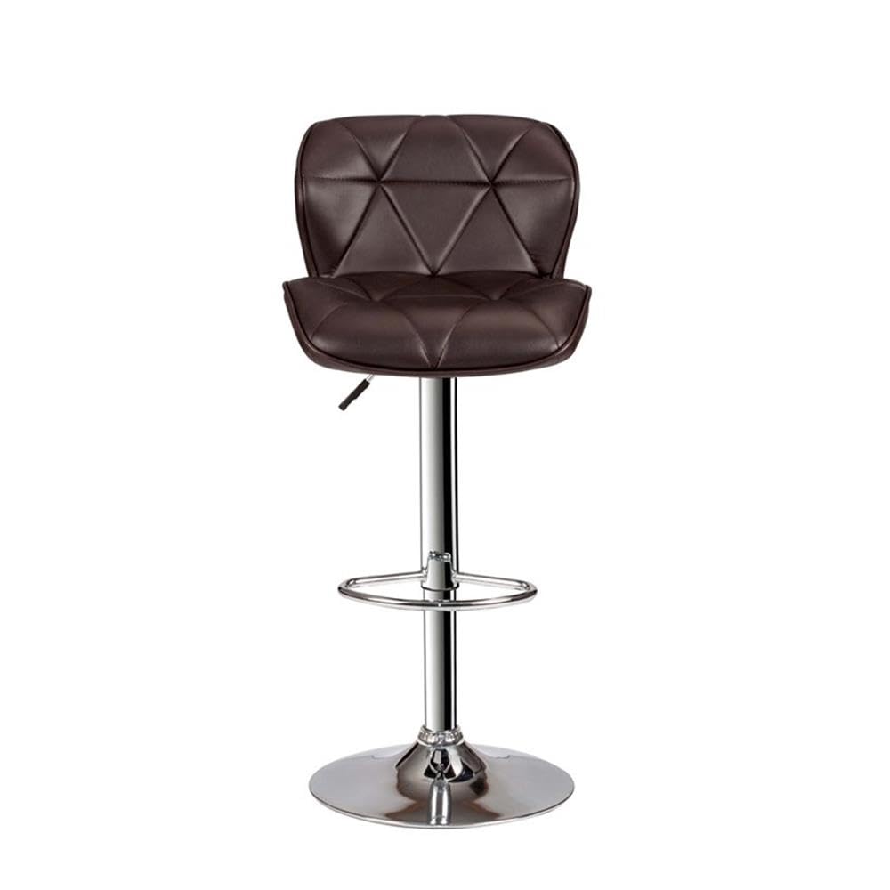 Poundex Bobkona Frances Set Of Two Adjustable Pu Bar Stool In Dark Brown
