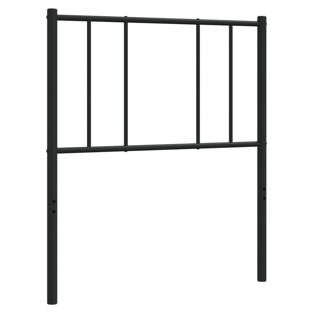 vidaXL Classic Metal Headboard - 39.4 inches, Robust Powder-Coated Steel Construction, Perfect Back Support, Easy Assembly, Ideal for Any Bed Frame, Black