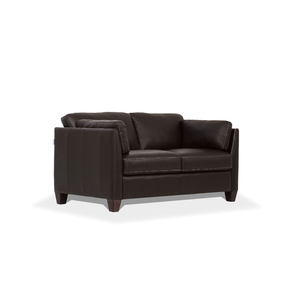 Acme Matias Leather Loveseat in Chocolate