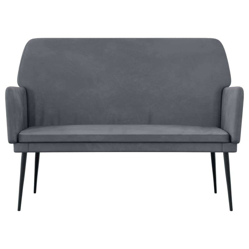 vidaXL Black Velvet Bench with Sturdy Metal Frame - Upholstered Sloping Back & Deep Seat for Optimum Comfort - 42.5&quot;x31.1&quot;x31.1&quot;.