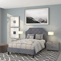 Flash Furniture Brighton Full Size Tufted Upholstered Platform Bed In Light Gray Fabric