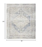 HomeRoots 521766 8 x 10 ft. Light Blue Oriental Power Loom Distressed Washable Rectangle Area Rug