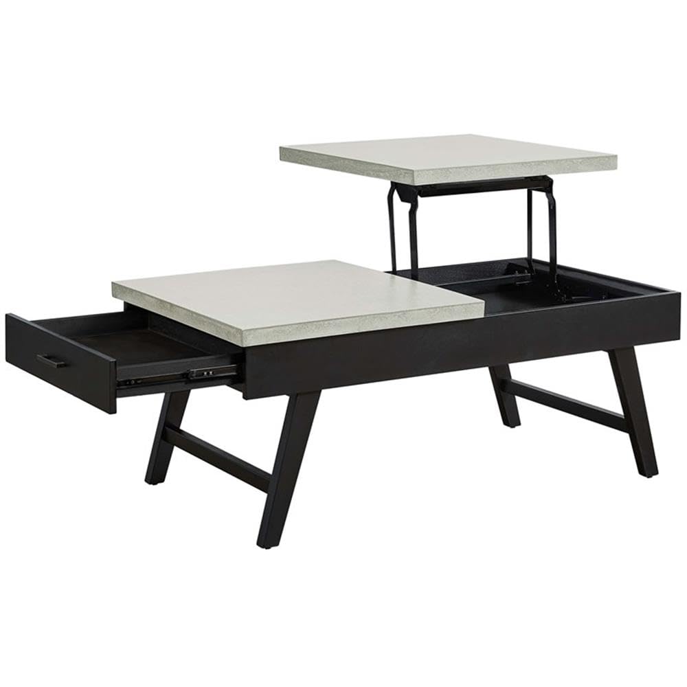 Progressive Furniture Jackson II Lift-Top Cocktail Table, Concrete Gray/Black