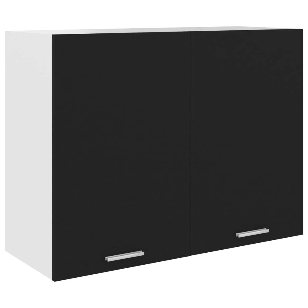 vidaXL Hanging Cabinet Black 31.5&quot;x12.2&quot;x23.6&quot; Chipboard