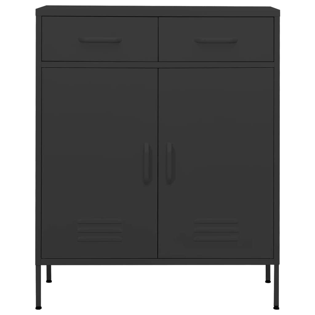 vidaXL Industrial Storage Cabinet, Anthracite Grey Steel Construction, 2 Door 2 Drawers, Adjustable Shelf, 31.5&quot;x13.8&quot;x40&quot; Dimensions