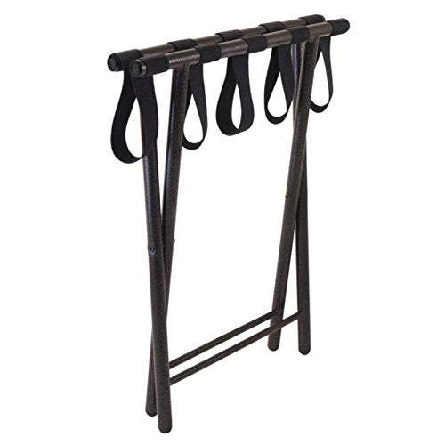 Ergode Wood Tavin Luggage Rack | Stylish & Practical | Holds up to 75 lbs | Folds for Easy Storage | No Assembly | Antique Bronze Finish