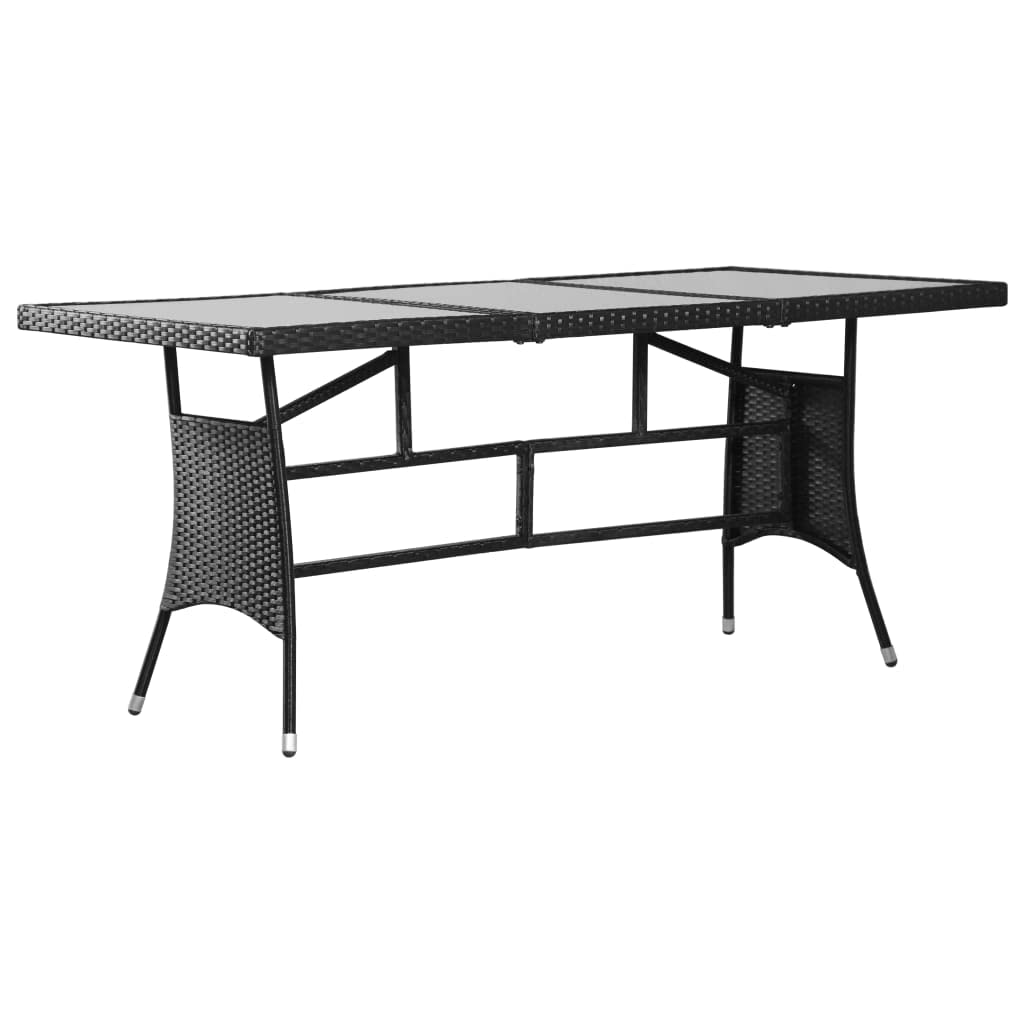 Vidaxl Garden Table Black 70&quot;X31.5&quot;X29.1&quot; Poly Rattan