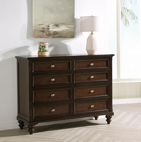 Coaster Home Furnishings Andover Traditional 58-inch 8-Drawer Bedroom Dresser Clothing Storage Cabinet Wide Chest of Drawers Organizer Unit Dark Oak 223633