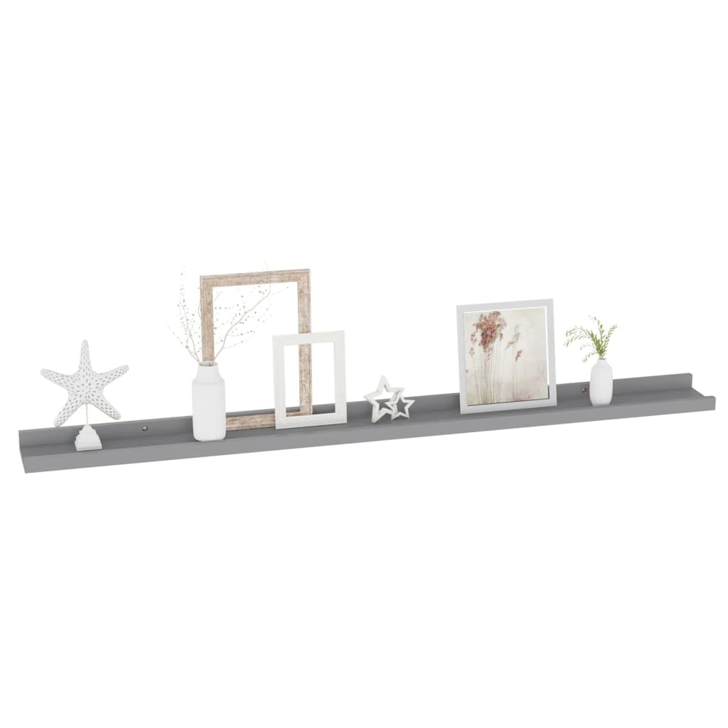 Wall Shelves -SKM Wall Shelves 4 pcs Gray 39.4&quot;x3.5&quot;x1.2&quot;