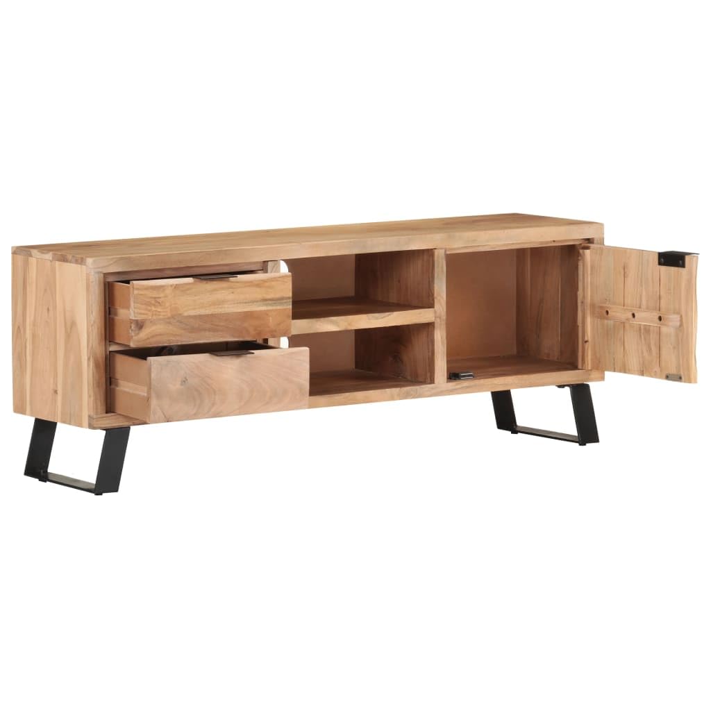 vidaXL Solid Acacia Wood TV Stand with Live Edges