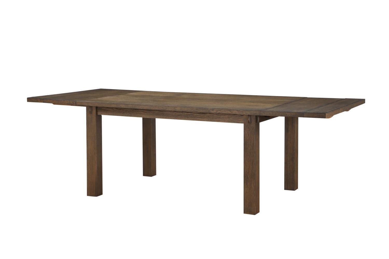 Acme Nabirye Rectangular Wooden Dining Table with Extension Leaf in Dark Oak