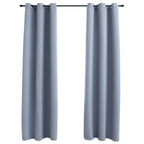 vidaXL Fabric Blackout Curtains with Rings - 2 Pieces, Elegant Dim-Out Drapes for Privacy, Gray, Machine-Washable Polyester, 37"x63"