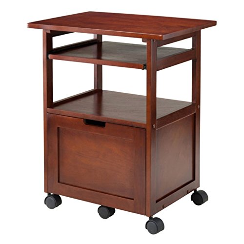 Ergode Piper | Versatile Compact Work Cart/Storage Solution | Laptop Stand | Filing Cabinet | Shelf | Walnut Finish