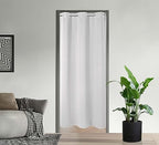 Pi Blackout Closet Curtains,Grommet Pricacy Dustprood Closet Door Curtain,Divider Curtain For Bedroom Room/Storage/Interior Room(Grey White, W42Xl80)