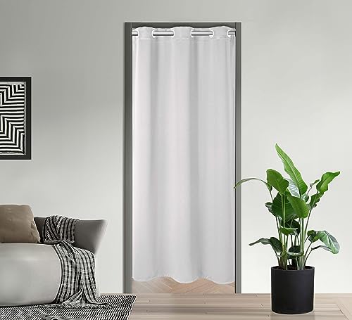 Pi Blackout Closet Curtains,Grommet Pricacy Dustprood Closet Door Curtain,Divider Curtain For Bedroom Room/Storage/Interior Room(Grey White, W42Xl80)