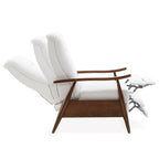 Comfort Pointe Solaris Wood Arm Milky White Faux Leather Wood Arm Push Back Recliner