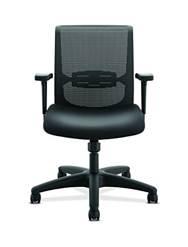 The HON Company HONCMS1AUR10 HON Convergence Task Computer Chair for Office Desk, Black Vinyl (HCT1MM), Mesh Back