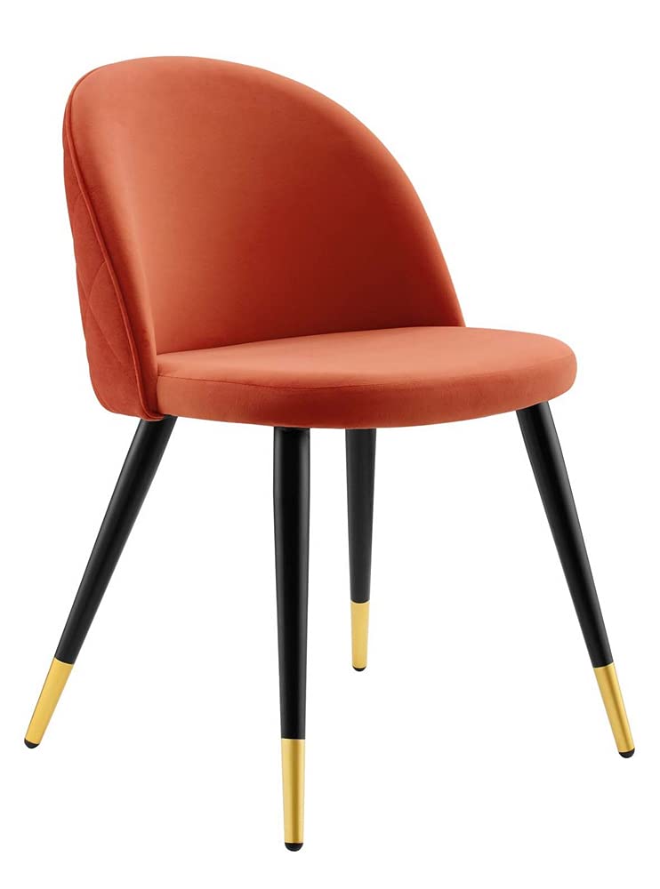 Modway Cordial Performance Velvet Accent Set of 2, Dining Chair, Orange