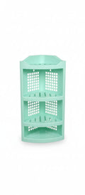 Wooden Grove Plastic Corner Shelf, 3Tier Bathroom Organiser, Mint Green, Freestanding Storage Rack