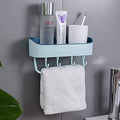 RIVUGJA Wall Mounted Bathroom Organizer & Drying Rack  Multipurpose Storage Shelf with Hooks for Towels, Toiletries & Accessori