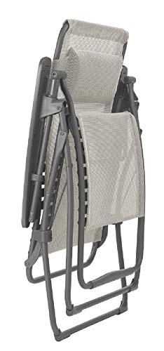 HomeRoots Frame: Powder Coated Finish (100% Polyester Powder Zero Gravity Recliner - Basalt Steel Frame - Seigle Fabric