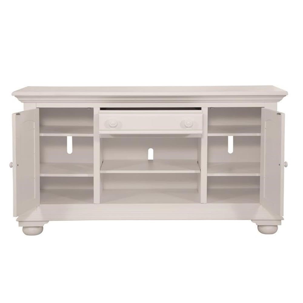 American Woodcrafters Cottage Traditions Eggshell White 60-Inch Wood Tv Console - Thumbnail 4