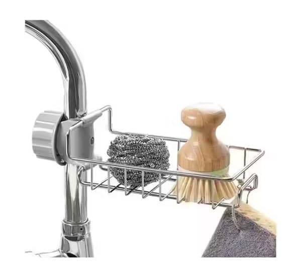 Veivera Stainless Steel Hanging Sink Organizer Stand For Kitchen And Bathroom Faucet, Sponge, Soap, Towel, Scrubbers Holder Rack