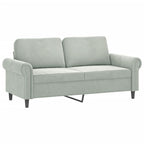 vidaXL Velvet Sofa Set - Light Gray Modern Loveseat Couch with Pillows, Comfortable Seating Experience, Sturdy Frame for Living Room, Lounge
