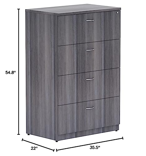 Lorell Weathered Charcoal 4-Drawer Lateral File