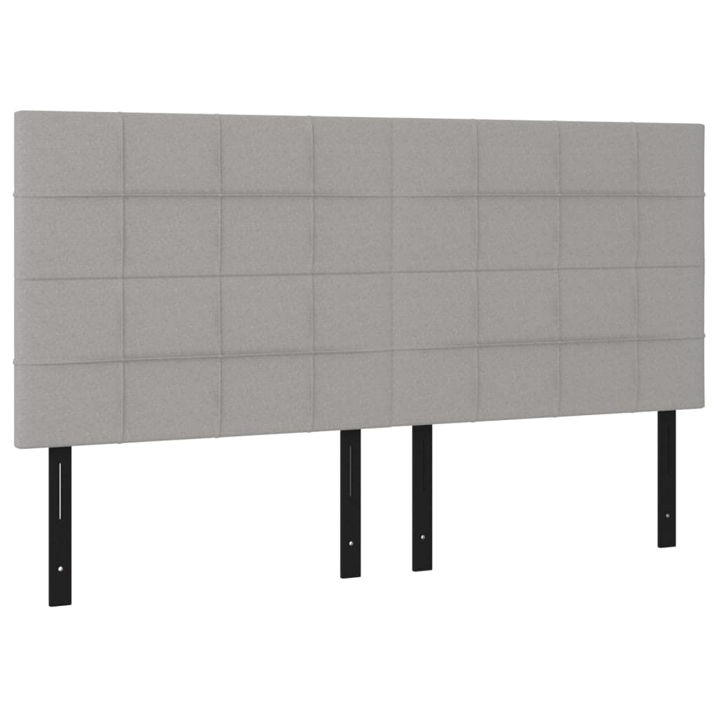 Vidaxl Headboard 4 Pcs, Upholstered Headboard For Bed Home, Bed Headboard With Wooden Leg, Bedroom Furniture, Light Gray 39.4"X2"X30.7"/34.6" Fabric