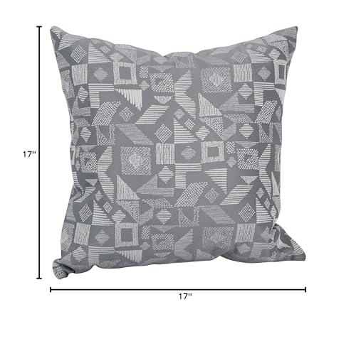 Blazing Needles Square Polyester Jacquard Throw Pillow, 17&quot;, Nina Greyst