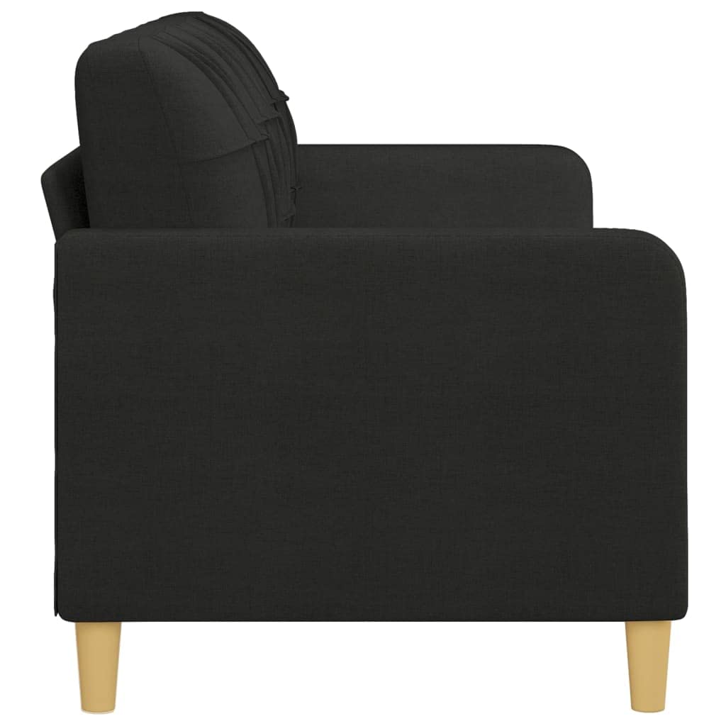 vidaXL Modern 3-Seater Sofa in Black Fabric, 70.9&quot; Wide for Comfortable Seating, Ideal for Living Room, Lounge or Office Space