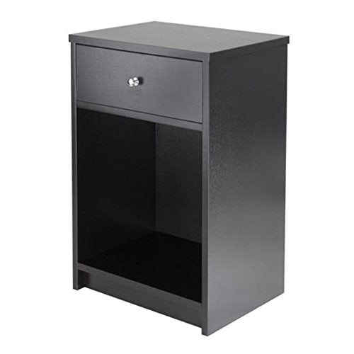 Ergode Claire Curved Nightstand - White | Versatile Bedroom Accent Table | Pull-Out Drawer & Bottom Shelf | (20914-VV)
