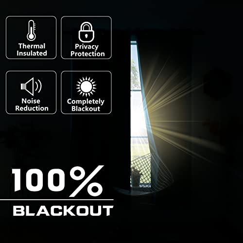 Koufall Blackout Curtains For Living Room 86 Inches Long,Window Treatments Curtain Set Of 2 Panels,Dark Grey