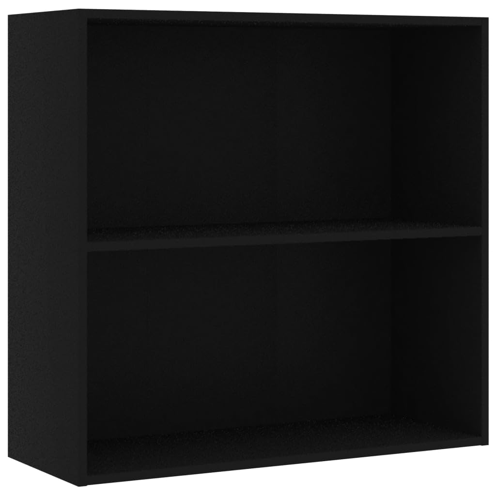 vidaXL 2-Tier Book Cabinet Black 31.5&quot;x11.8&quot;x30.1&quot; Chipboard