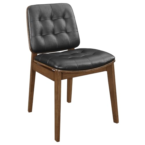 Coaster Furniture Redbridge Tufted Back Natural Walnut and Black (Set of 2) Side Chair 106596